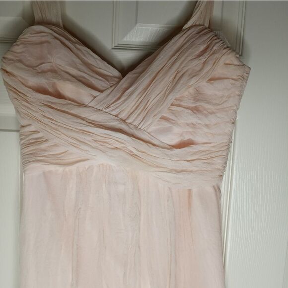 Amsale 12 Dusty Pink Party/Coctail 100% Silk Chiffon Lined Formal Mini Dress - Picture 3 of 10